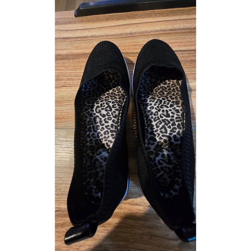 Black and white linen shoes Size 8